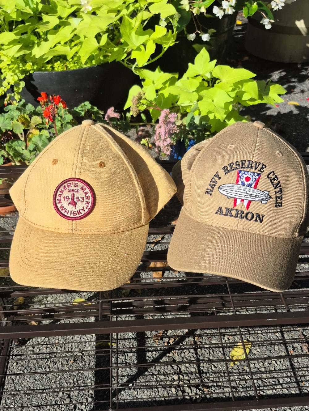 🥃Maker's Mark & Akron ⚓️Navy Reserve Center Caps (2)